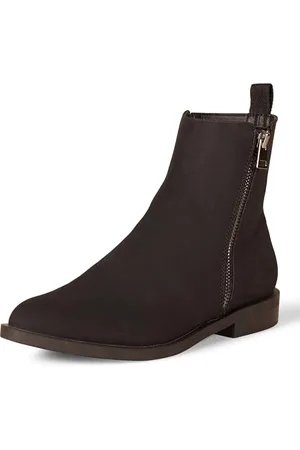 Amazon Damen Flacher Halbstiefel mit Reißverschluss außen, , 37 EU