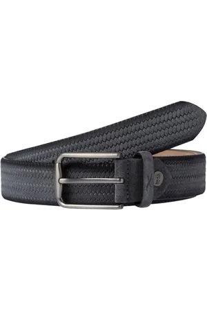 Brax Herren Haka LEDERGÜRTEL-Fischgrat GEPRÄGT Gürtel, Grey, 85