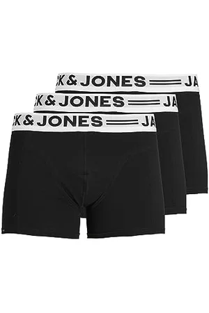 JACK & JONES Herren Set 3er Pack Sense Trunks Boxershorts Stretch Unterhose Slim Basic Unterwäsche, Farben: , Größe:S