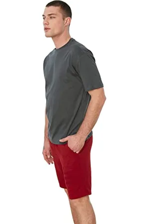 Trendyol Herren Männliche Basic 100% Baumwolle Entspannte Passform Runder Kragen Kurzarm T-Shirt, , S