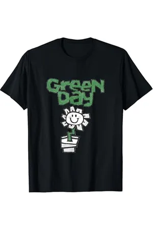 Green Day T-Shirt mit Geblümtem Muster für Herren - Grün, S (Klein/EU 41)