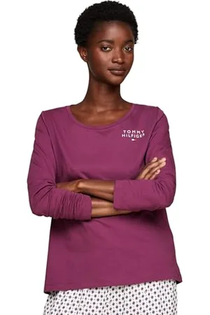 Tommy Hilfiger Damen Langarmshirt Rundhalsausschnitt, Rot (Heritage Plum), XL
