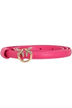 Pinko Damen Love Berry H1 Belt Kalbsleder Seide Gürtel, N17q_pink Antique Gold, L