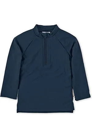 Sterntaler Badeshirt langarm uni - UV-Schutz 50+ Schwimmshirt mit Stehkragen - Unisex UV Shirt mit Frontreißverschluss und Kinnschutz - Baby Badebekleidung, , Größe 80