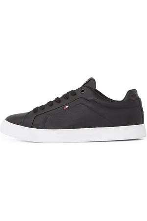Tommy Hilfiger Herren Court Sneaker Icon aus Leder, (Black), 46
