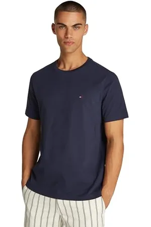 Tommy Hilfiger Herren T-Shirts Kurzarm Essential Regular Fit Rundhalsausschnitt, Blau (Desert Sky), XL