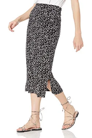 Amazon Damen Midirock aus Strick zum Hieinschlüpfen (erhältlich in Übergröße), , L