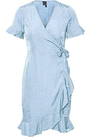 VERO MODA Womens Blue Bell Short Dresses