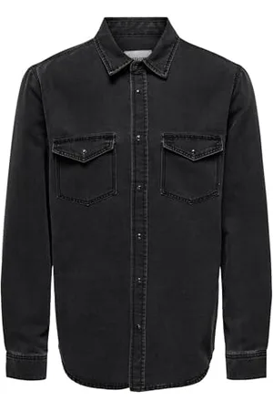 Only & Sons Herren Freizeit Hemd ONSBANE Denim -Regular Fit XS S M L XL XXL Blau, Größe:M, Farbe: 22023247