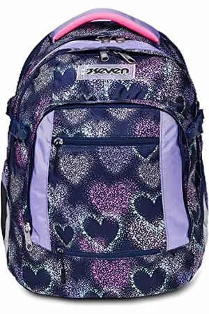 7 for all Mankind Schulrucksack: ergonomisch & erweiterbar, mit mehreren Fächern, Schulranzen für Mädchen&Jungen; nachhaltiges Gewebe, mit Höhenverstellungssystem, Gymnasium & Schule, UPDOWN TWICE SHADING HEART