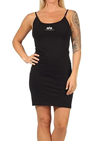 Alpha Industries Damen Basic Dress Small Logo Wmn Lässiges Freizeitkleid Kleid, Black, L