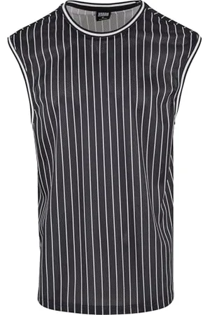 Urban classics Herren Tank Top Striped Mesh Tanktop, gestreiftes Tank Top für Männer, Regular Fit, Polyester-Mesh, , XL