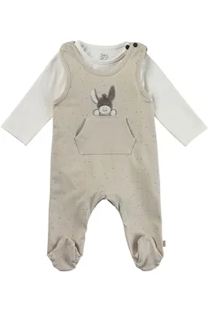 Sterntaler Strampler Set Pünktchen - Baby Strampler aus Jersey mit Esel Emmi Applikation - mit Langarmbody - Drucknöpfe im Schritt - bequemer Unisex Zweiteiler ab Geburt - ,Größe 68