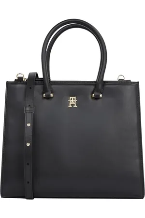 Tommy Hilfiger Damen Tote Bag Tasche Eternity Med mit Reißverschluss, Schwarz (Black), Einheitsgröße