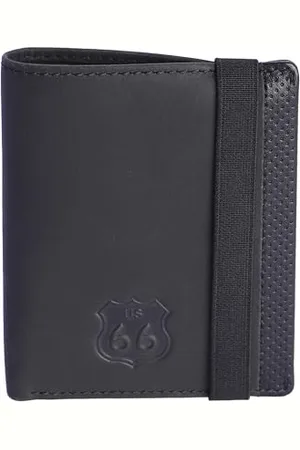 Route 66 Leder Geldbörse Herren (RFID-geschützt) portmonee Herren - Herren geldbörse - Geldbeutel Herren - Slim Wallet - Portemonnaie Herren - Herren-geldbörsen (Vertikal)