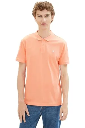 TOM TAILOR Herren Basic Piqué Poloshirt , clear coral, XS