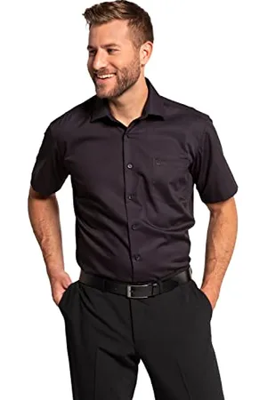 JP 1880 Herren overhemd strijkvrij uni 1/2 mouw Hemd, , 6XL EU