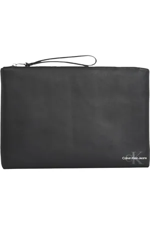 Calvin Klein Herren Pouch Tasche Mono Logo mit Reißverschluss, Schwarz (Na Black), Einheitsgröße