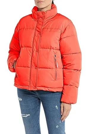 Replay Damen Steppjacke ohne Kapuze, (Rot), S
