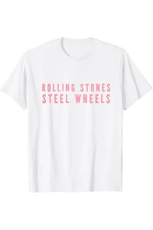 The Rolling Stones Offizielle Steel Wheels Tour White Back Print T-Shirt
