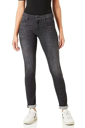 Replay Damen Jeans Faaby Flare-Fit Schlaghose mit Power Stretch, (Schwarz), 24W / 32L