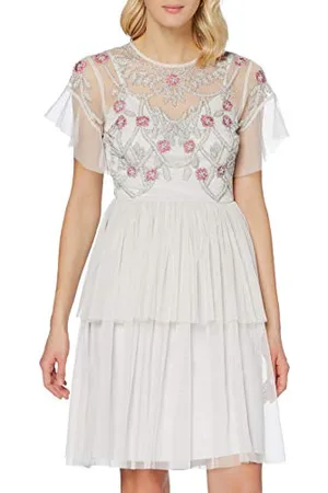 Frock and Frill Damen Kamri Embellished Knee Length Dress Formales Abendkleid, , X-Small