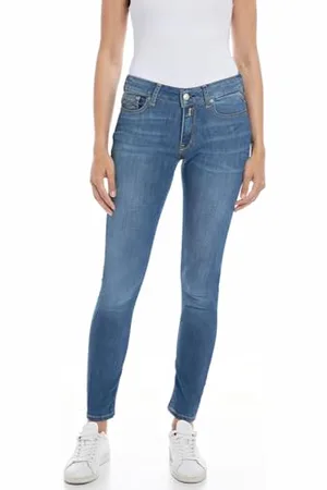Replay Damen Jeans New Luz Skinny-Fit mit Power Stretch, (Blau), 26W / 30L