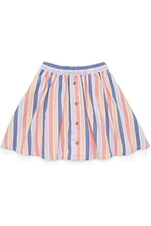 TOM TAILOR Mädchen Kinder Rock mit Streifen 1035187, Blau, 92-98