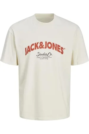 JACK & JONES Herren Shirt Kurzarmshirt T-Shirt Arch Big Tee Crew Neck, Farbe:Beige, Artikel:- , Größe:L