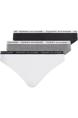 Tommy Hilfiger Damen Slips Unterwäsche, Mehrfarbig (Medium Grey Heather/White/Black), L