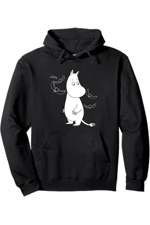 Moomin Mumin troll umgeben von gruseligen Fledermäusen Pullover Hoodie