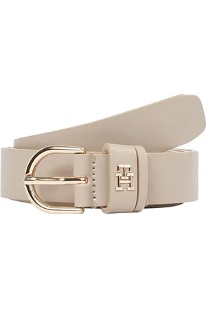Tommy Hilfiger Damen Gürtel Essential Effortless 2,5 cm Ledergürtel, Beige (Sandalwood), 80 cm