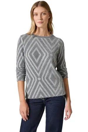 CECIL Damen B322265 Federgarn Shirt Mit Muster, ,XL