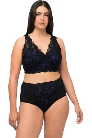 Ulla Popken Damen, große Größen, Bralette, Softcups, 2-Tone