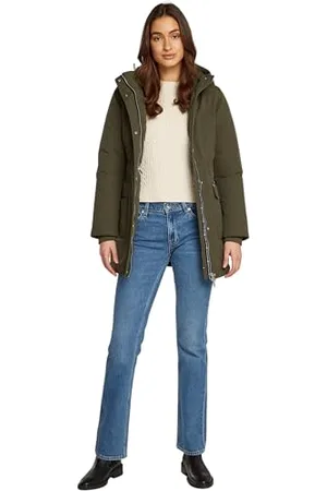 Tommy Hilfiger Damen Parka mit Kapuze, (Fatigue Green), M