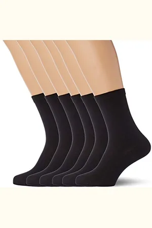 Dim Socken Strapazierfähig Baumwolle Multipack Damen x6, Black, 35-38
