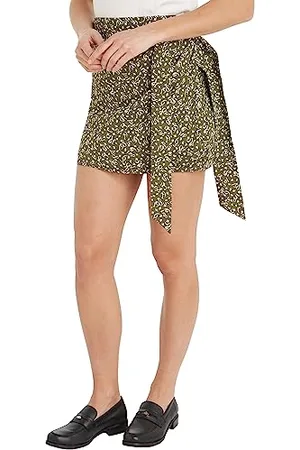 Tommy Hilfiger Damen Rock Feather Print Minirock, Mehrfarbig (Feather Print/ Putting Green), 42