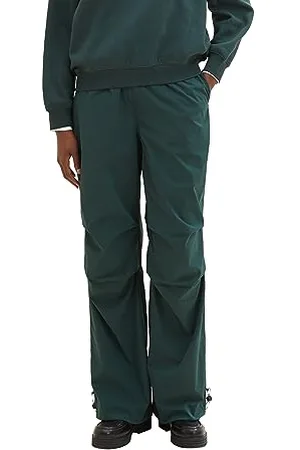 TOM TAILOR Damen Parachute Wide Leg Hose , huntsman green, XXL