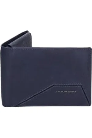 Piquadro MenÉs Wallet with Flip Up ID Window, Coin Pocket Blue, , Taglia Unica, Elegant
