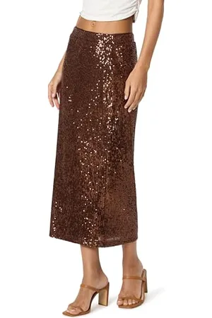 THE DROP Midirock Bianca mit Pailletten Rock, , M