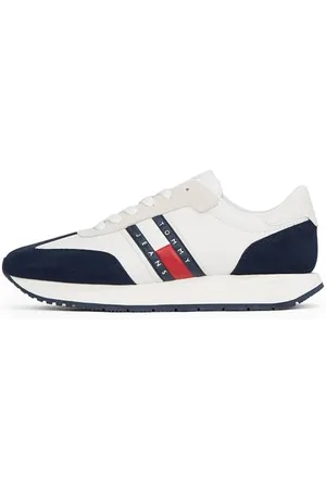 Tommy Hilfiger Herren Runner Sneaker Retro Low Top, Mehrfarbig (RWB), 45