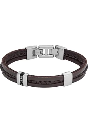 Fossil Armband Für Männer, Länge: 213mm, Breite: 10.8mm Braunes Lederarmband, JF04133040