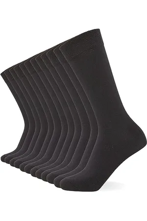 FM London 10er-Pack Einfarbige Herrensocken - Bequeme anthrazitfarbene, marineblaue und schwarze Socken für Herren