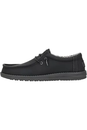 Hey dude HEYDUDE Wally Classic Herren - Slip-on Schuhe - Mokassin-Stil, Black/Charcoal, 42