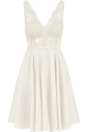 Apart APART Cocktailkleid im Materialmix aus plastischer Spitze und mattschimmerndem Satin, , 36