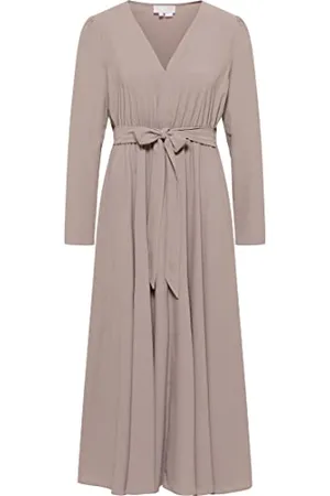 Risa Damen Langarmkleid V-Ausschnitt Freizeit, M