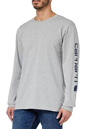 Carhartt Herren Lockeres, Schweres, Langärmliges T-shirt mit Logo-grafik auf dem Ärmel- T-Shirt , , L