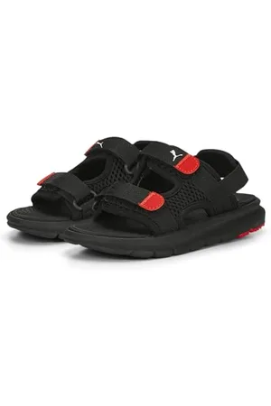 PUMA Evolve Ps Slide Sandal, Black White for All Time Red, 29 EU
