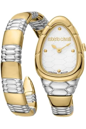 Roberto Cavalli Damen Analog Quarz Uhr mit Edelstahl Armband RV1L184M0061