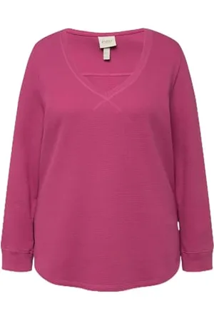 Ulla Popken Damen Waffle Pique Sweatshirt, , 50-52